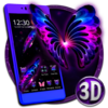 3D Neon Butterfly Galaxy Theme 2.0.6